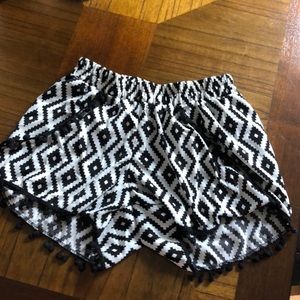 Geometric pom pom shorts